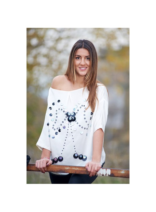 Blusa Panna in seta con...